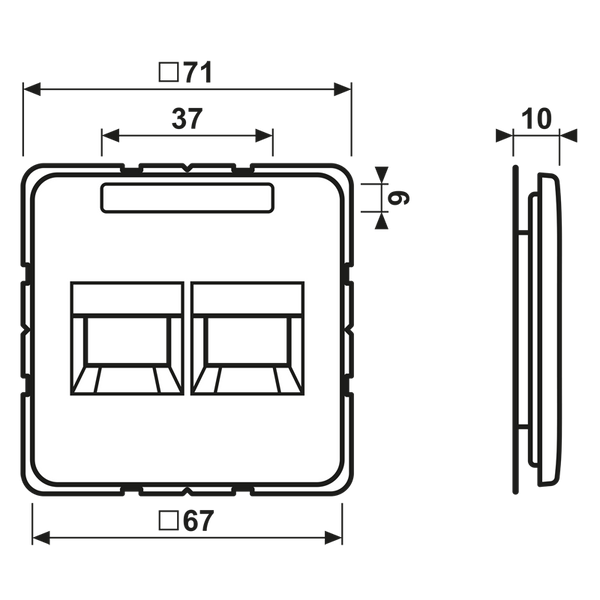 Centre plate for modular jack sockets 569-25WE image 3