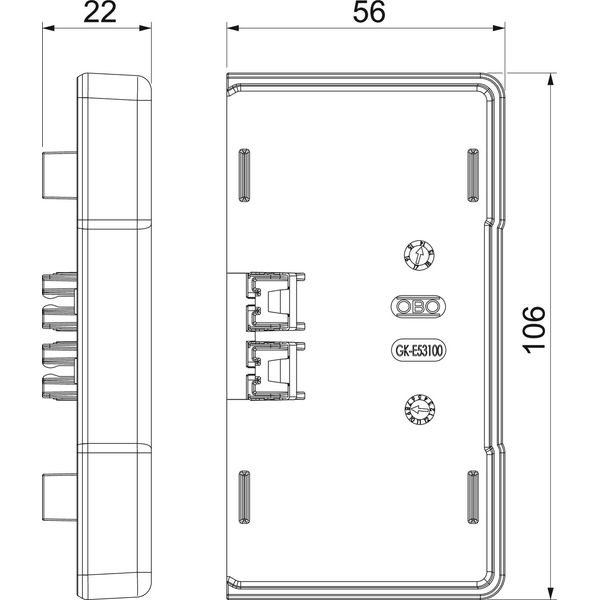 GK-E53100AL End piece for Rapid 45-2 100 106x56x22 image 2