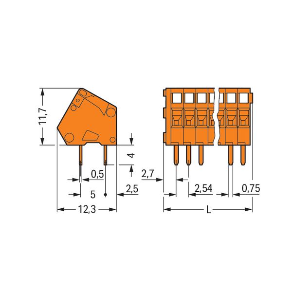 PCB terminal block 0.5 mm² Pin spacing 2.54 mm orange image 5
