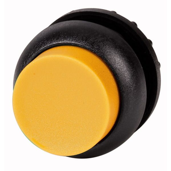 Pushbutton, RMQ-Titan, Extended, momentary, yellow, Blank, Bezel: black image 1