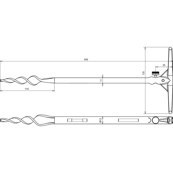 Earth drilling device MCI/gal Zn L 350mm as auxiliary earth electrode  image 2