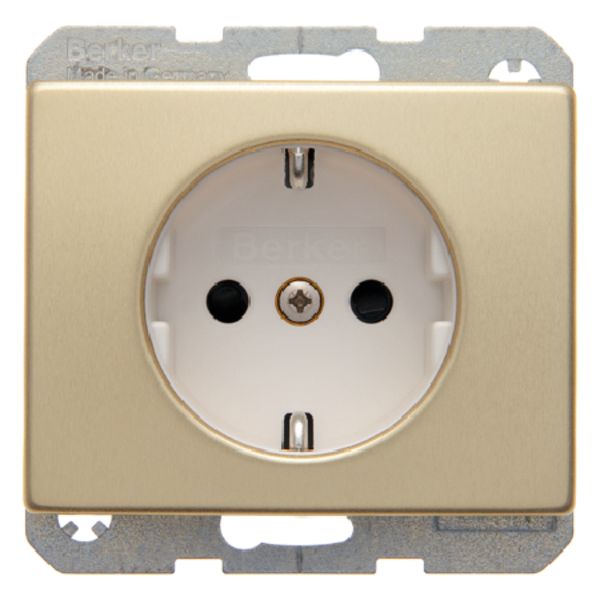 SCHUKO socket outlet with enhanced contact protection, Arsys, gold, me image 1