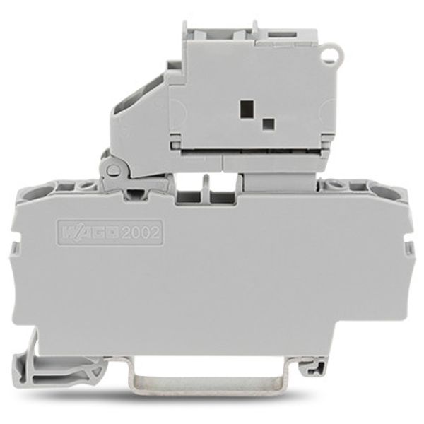 2-conductor fuse terminal block with pivoting fuse holder and end plat image 3