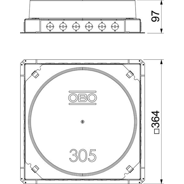 UDSSD 25038 R9 Underfloor box for GESR9 364x364x97 image 2