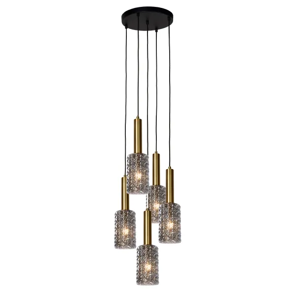 Lucide CORALIE - Pendant light - Ø 30 cm - 5xE27 - Matt Gold / Brass image 1