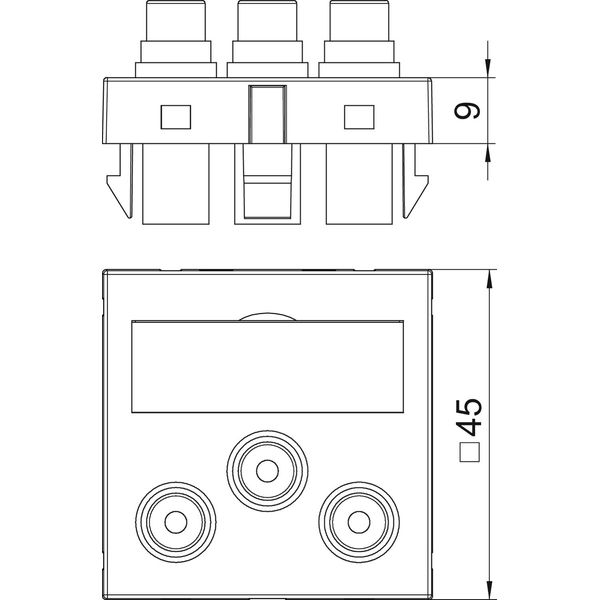 MTG-3R F RW1 Multimedia support video cinch 3x coupling, socket-socket 45x45mm image 2