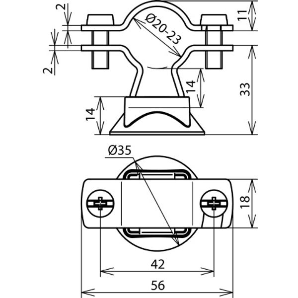 Conductor holder for HVI/CUI Conductors D 20-23mm with plastic base    image 2