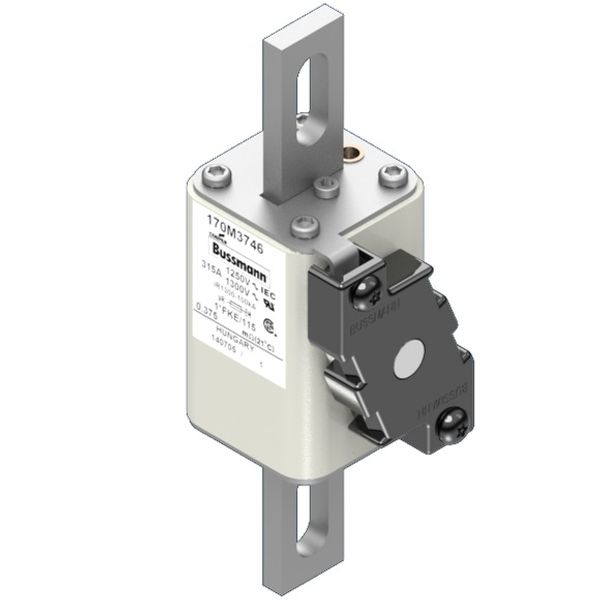 Fuse-link, high speed, 315 A, AC 1250 V, compact size 1, 45 x 59 x 156 mm, aR, IEC, UL, single indicator image 2