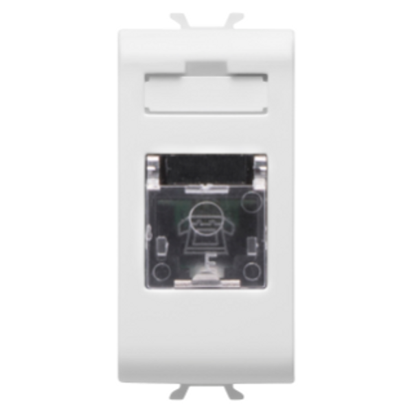 INTERNATIONAL STANDARD TELEPHONE SOCKET - RJ11 - SCREW-ON TERMINALS - 1 MODULE - GLOSSY WHITE - CHORUSMART image 1