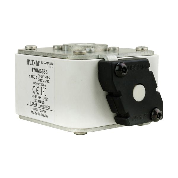 Fuse-link, high speed, 1250 A, AC 690 V, size 3, 76 x 92 x 53 mm, aR, IEC, UL, type K indicator image 5