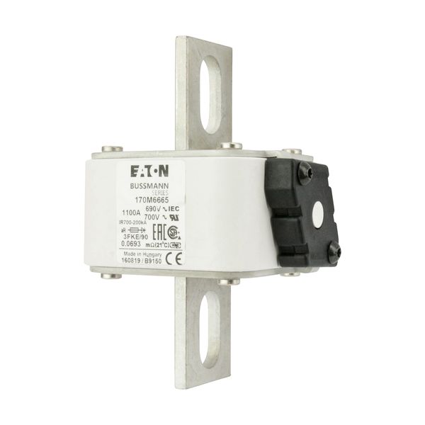 Fuse-link, high speed, 1100 A, AC 690 V, size 3, 76 x 92 x 135 mm, aR, IEC, UL, single indicator image 5