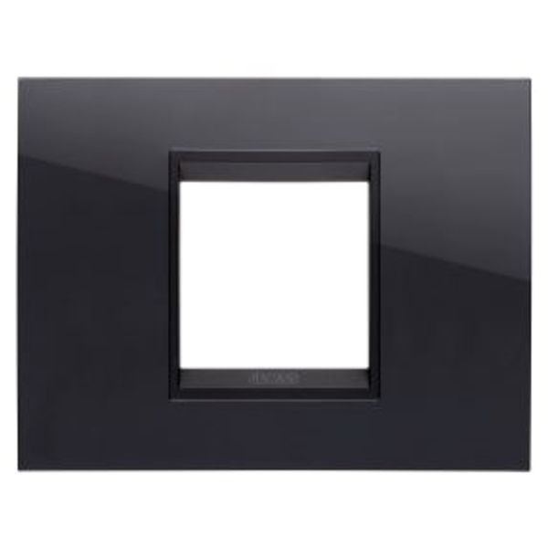 LUX PLATE - IN TECHNOPOLYMER - 2 MODULES - TONER BLACK LAVY - INNER FRAME MATT BLACK - CHORUSMART image 1