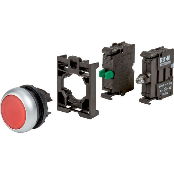 Illuminated pushbutton actuator, RMQ-Titan, flush, momentary, 1 NO, red, Blister pack for hanging image 3