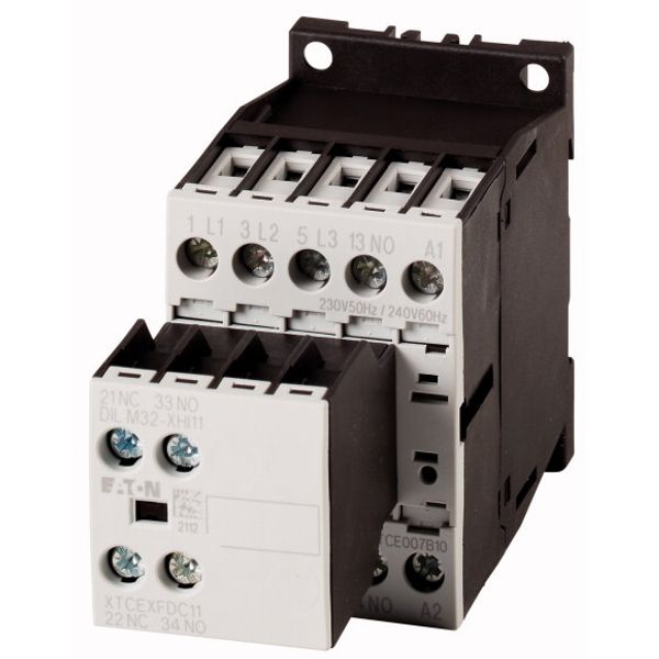 Contactor, 380 V 400 V 5.5 kW, 2 N/O, 1 NC, 230 V 50 Hz, 240 V 60 Hz, AC operation, Screw terminals image 1