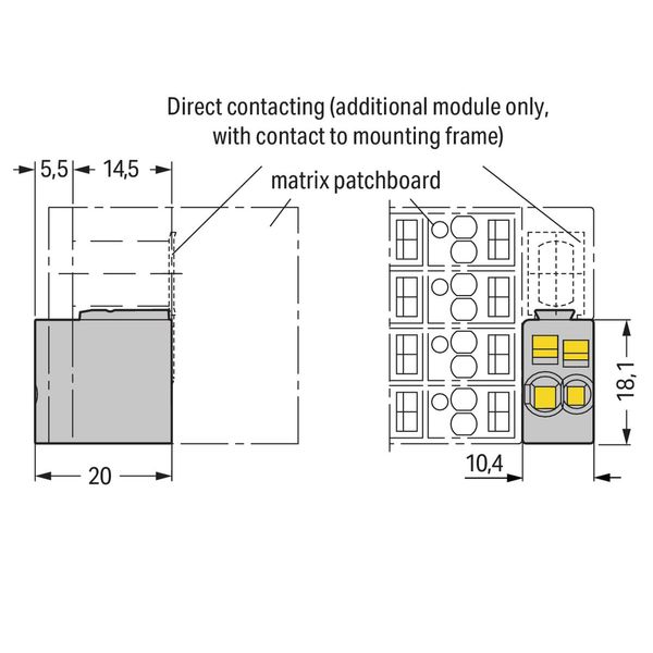 Additional module for matrix patchboards for snap-on fixing to mountin image 4