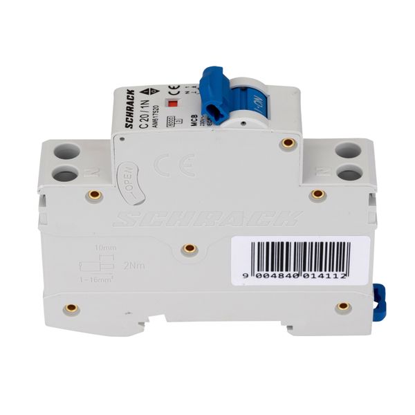 Miniature Circuit Breaker (MCB) AMPARO 6kA, C 20A, 1+N, 1MW image 7