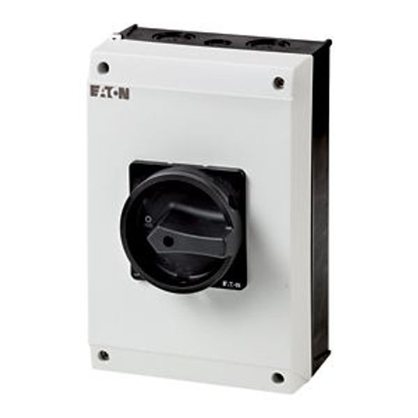 Main switch, T5, 95 A, surface mounting, 4 contact unit(s), 8-pole, STOP function, With black rotary handle and locking ring, Lockable in the 0 (Off) image 2