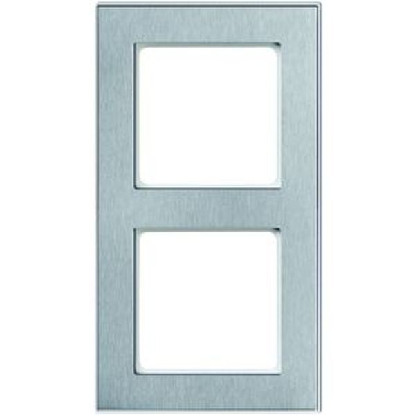 Frame 2-fold Nova elements metal, brushed stainless steel - pure white image 1