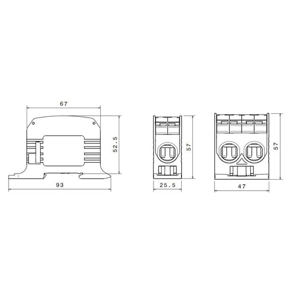 Aluminium /Copper terminal, 1-pole Double grey, 95mmý image 7