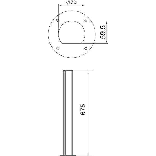 ISSRHSM45EL Service pole floor 675x70x60 image 2