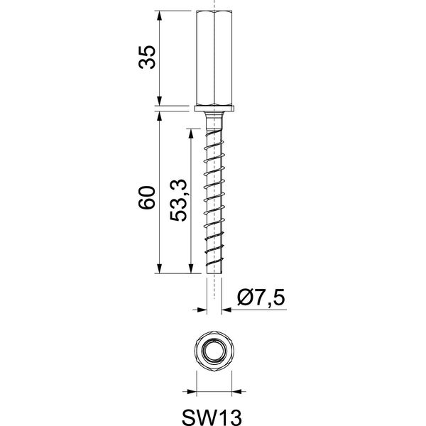 MMS+ I 7.5x60 Internal thread anchor with connection sleeve 7,5x60 image 2