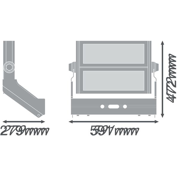 FLOODLIGHT MAX 600W LUMINAIRE HEAD 757 SYM 10 WAL image 2