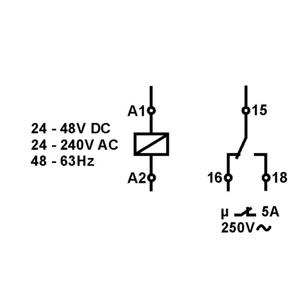 Timer singlefunction ON-delay AMPARO,24VAC/DC, 230VAC,1CO,5A image 8