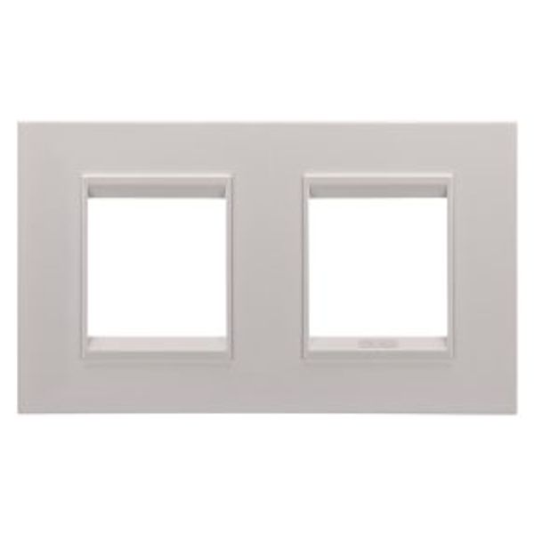 LUX INTERNATIONAL PLATE - IN METAL - 2+2 MODULES HORIZONTAL - MONOCHROME NATURAL BEIGE - CHORUSMART image 1