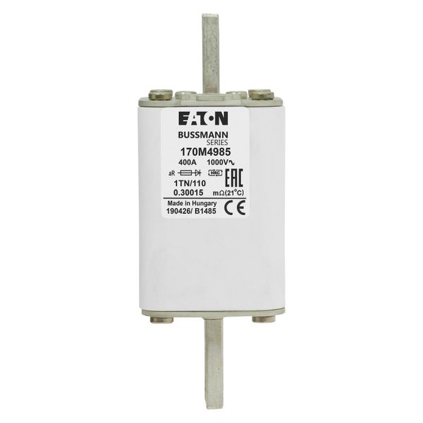 Fuse-link, high speed, 400 A, AC 1000 V, DIN 1, 51 x 69 x 138 mm, aR, DIN, IEC, type T indicator image 8