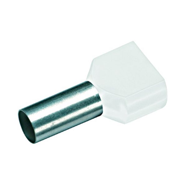 Wire ferrule, Duo 2x0.5mmý, L1=8mm, white image 1