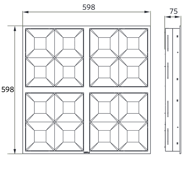 LEDPanelRc-G Sq598-33W-DALI-4000-WH-CT image 4