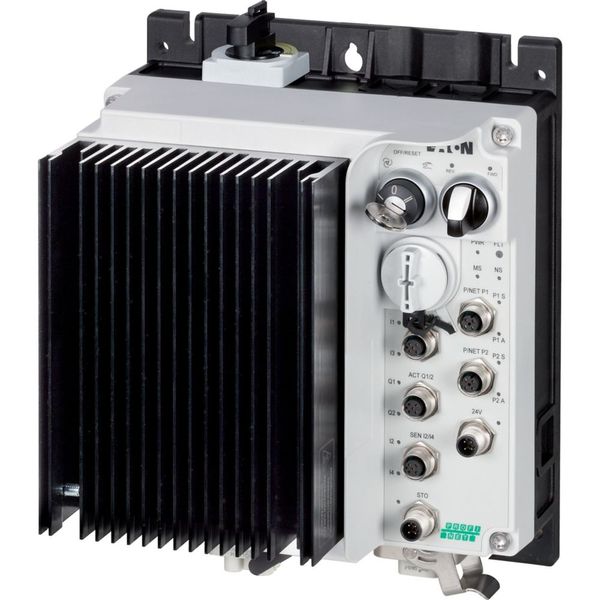 Speed controllers, 2.4 A, 0.75 kW, Sensor input 4, Actuator output 2, 230/277 V AC, PROFINET, HAN Q4/2, with manual override switch, with braking resi image 1