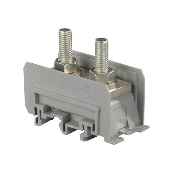 POWER TERMINAL BLOCKS, M300/42.FF V0, STUD CONNECTION, FEED-THROUGH, 42MM SPACING, GREY image 1