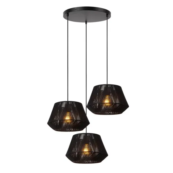 JESSICA Pendant light-Black-Ø35,5-3xE27-60W-Cotton image 2