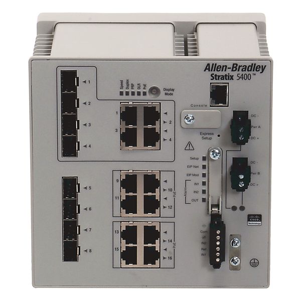 Allen-Bradley 1783-HMS4S8E4CGN Stratix 5400, 4 SFP 10/100 slots, 8 PoE 10/100 Ports, 4 Combo 10/100/1000 Ports, Layer 2 FW image 1