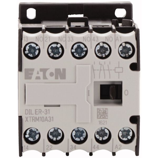 Contactor relay, 110 V 50/60 Hz, N/O = Normally open: 3 N/O, N/C = Normally closed: 1 NC, Screw terminals, AC operation image 3