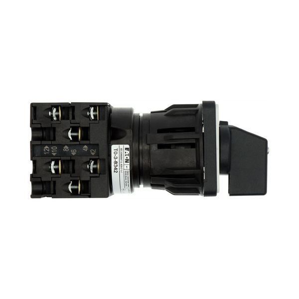 On-Off switch, T0, 20 A, centre mounting, 3 contact unit(s), 6 pole, with black thumb grip and front plate image 18