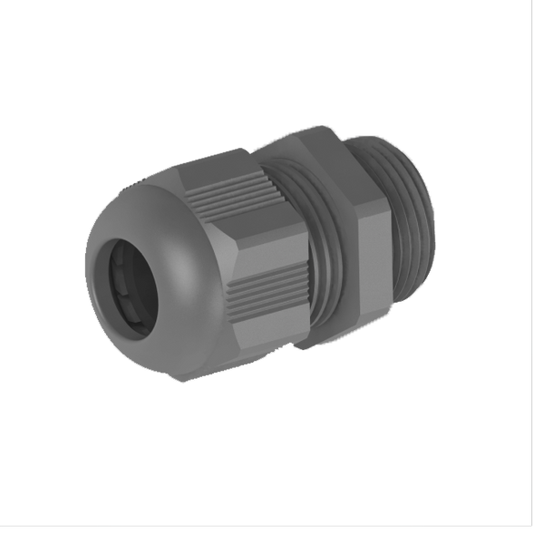 Cable gland, PG21, 13-18mm, PA6, grey RAL7001, IP68 (w Locknut and O-ring) image 1