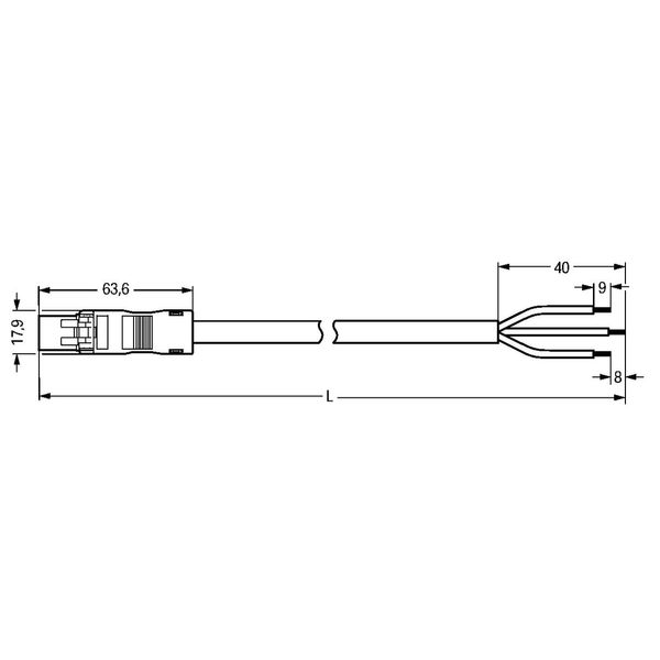 pre-assembled connecting cable Eca Plug/open-ended black image 2