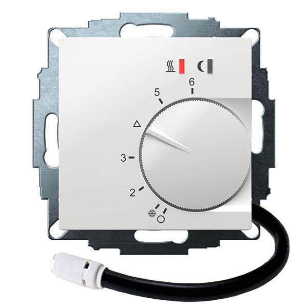 UP-Regler 5-30C mit Begrenzerfunkt. 10-40C, RAL9016 glänzend 55x55, AC 230V, 16 A 1 Schließer, PWM / 2 Punkt Regelung, Schalter, TA, Anzeige, Fühler image 1