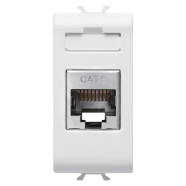 RJ45 SOCKET - CATEGORY 6 - FTP - 1 MODULE - GLOSSY WHITE - CHORUSMART image 1