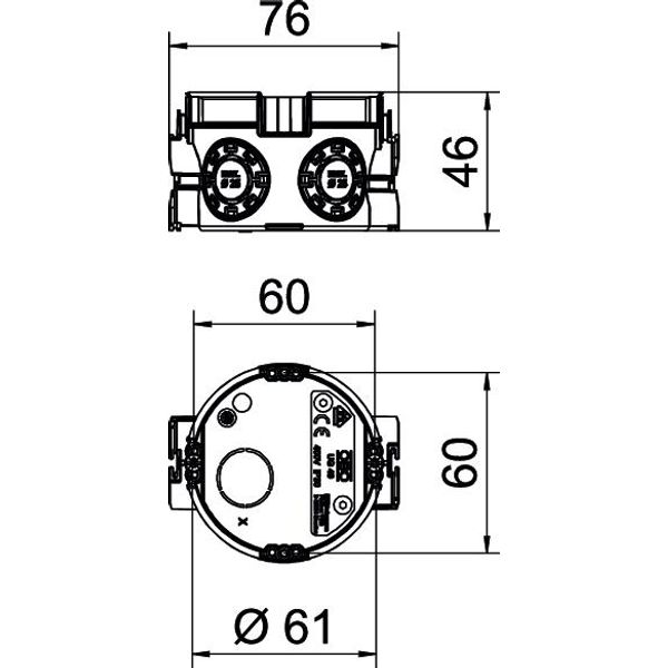 UG 46-GS UP Flush-mounted device box with device screws ¨60mm, H46mm image 2