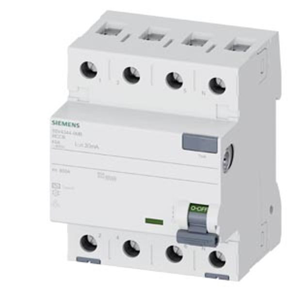 residual current operated circuit breaker; 4-pole; type AC; In: 40 A; 30 mA; Un AC: 400 V; 60 Hz; .... 5SV4344-0MB image 1