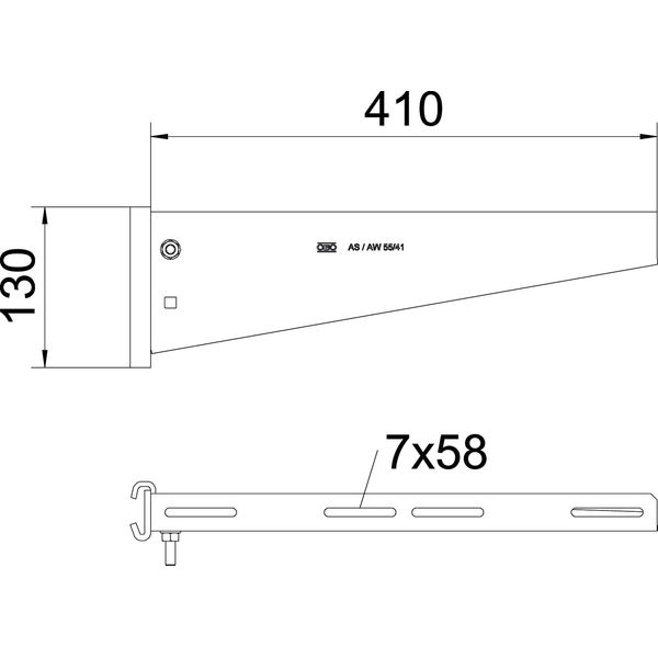 AS 55 41 FT Support bracket for IS 8 support B410mm image 2