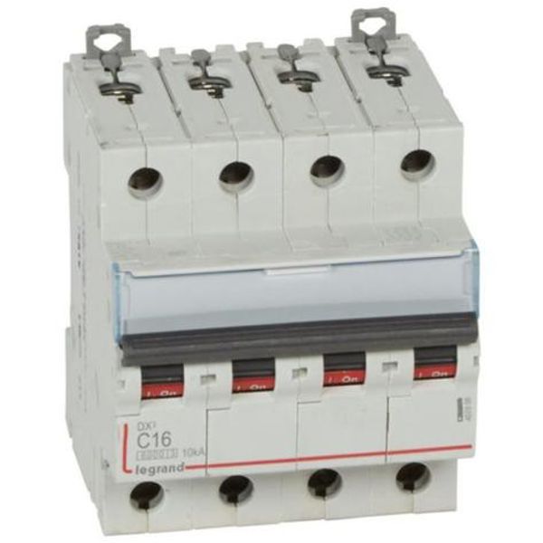 DX³6000 10kA high inlet and low outlet screw circuit breaker 4P 400V~ - 16A - curve C - for traditional HX³ comb image 1