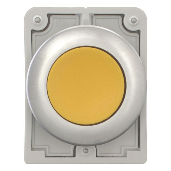 Pushbutton, RMQ-Titan, Flat, maintained, yellow, Blank, Metal bezel image 3