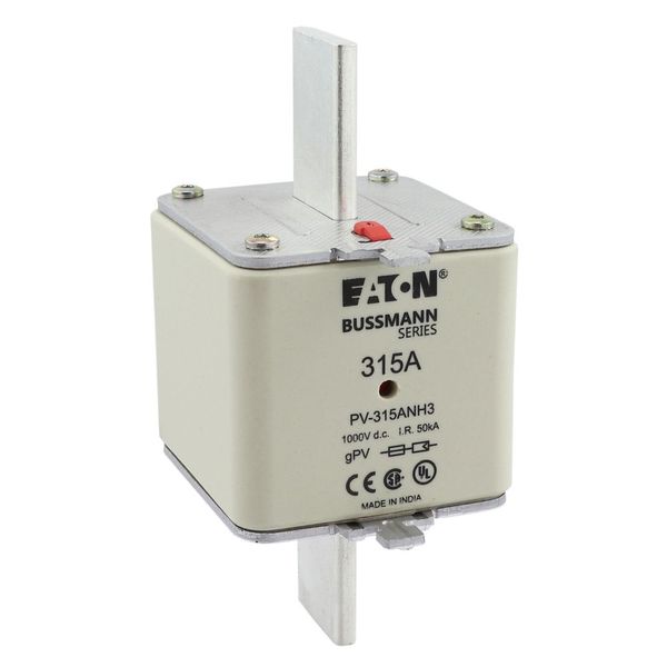 Fuse-link, high speed, 315 A, DC 1000 V, NH3, gPV, UL PV, UL, IEC, dual indicator image 23