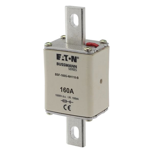 Fuse-link, high speed, 160 A, DC 1000 V, NH1, 40 x 53 x 135 mm, gBat, IEC, bolted connection image 9