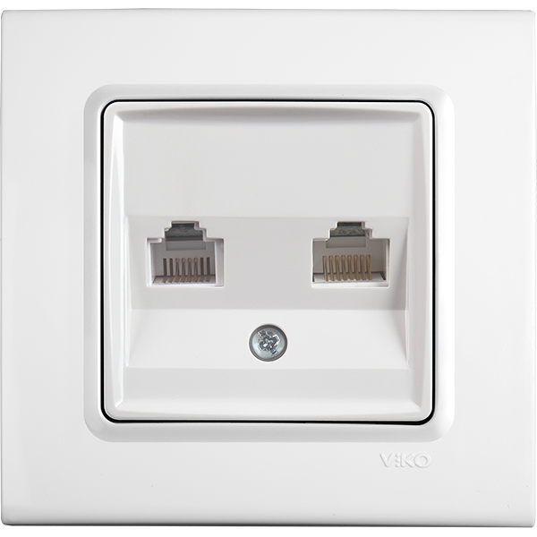 Linnera-Rollina Two Gang Data Socket (2xCAT5) Beige image 1