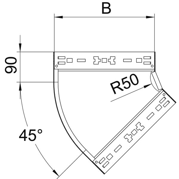 RBM 45 150 FS 45° bend with quick connector 110x500 image 2